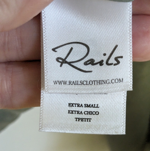 Rails Maverick Twill Military Jacket in sage Size XS EUC 100% Cupro - Picture 14 of 16